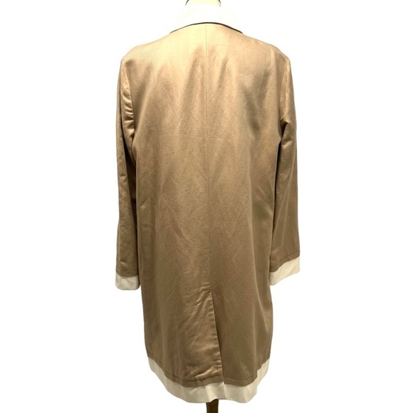 See By Chloe Tan & Cream Natural Flax Cotton Button Front Casual Jacket Coat 12 - Picture 6 of 13